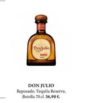 El Corte Inglés Don Julio Reposado Tequila Reserva oferta