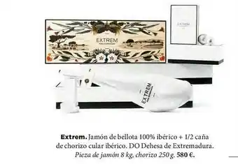El Corte Inglés Extrem Jamón De Bellota 100% Ibérico + 1 2 Caña De Chorizo Cular Ibérico Do Dehesa De Extremadura oferta