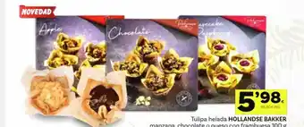 Supermercados Dani Tulipa Helada Hollandse Bakker Manzana Chocolate O Queso Con Frambuesa oferta