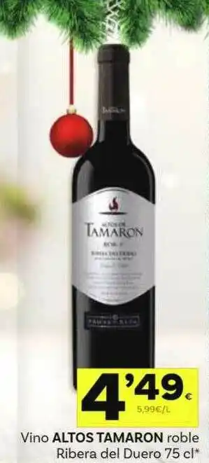 Supermercados Dani Vino Altos Tamaron Roble Ribera Del Duero oferta