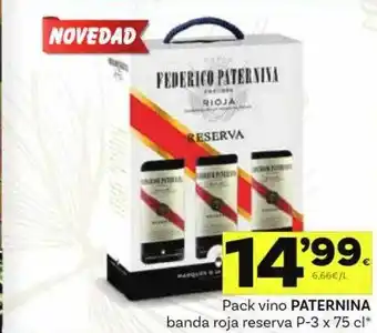 Supermercados Dani Pack Vino Paternina Banda Roja Reserva oferta