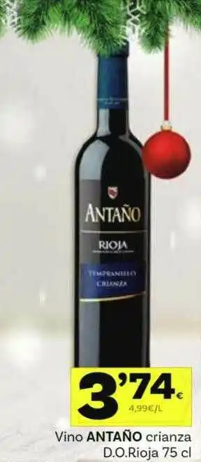Supermercados Dani Vino Antaño Crianza D.o.rioja oferta