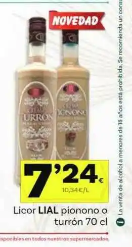 Supermercados Dani Licor Lial Pionono O Turrón oferta