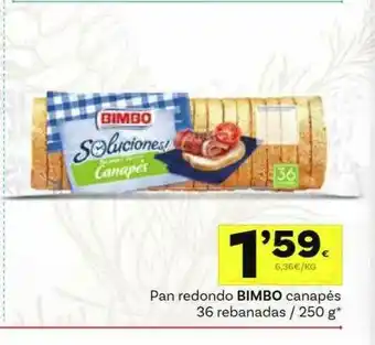 Supermercados Dani Pan Redondo Bimbo Canapés oferta