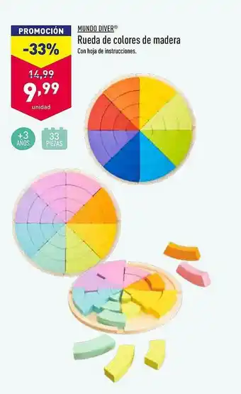 ALDI Mundo Diver Rueda De Colores De Madera oferta