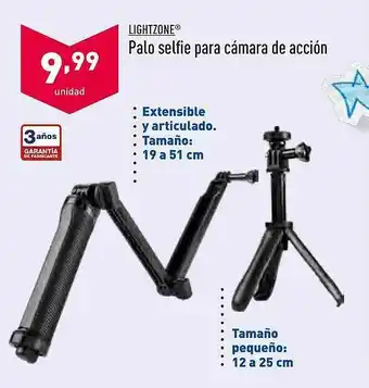ALDI Lightzone Palo Selfie Para Cámara De Acción oferta