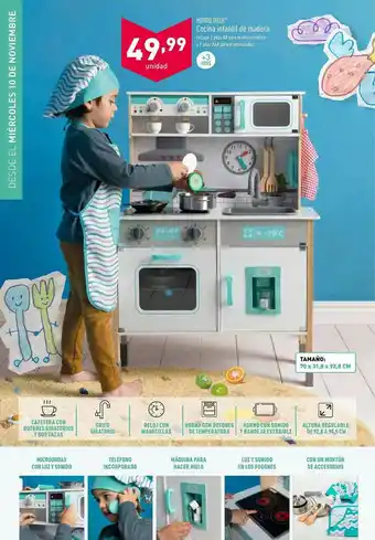 ALDI Mundo Diver Cocina Infantil De Madera oferta