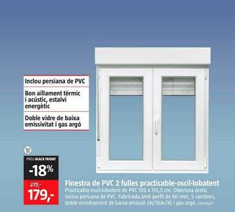 Bauhaus Finestra De Pvc 2 Fulles Practicable-oscil-lobatent oferta