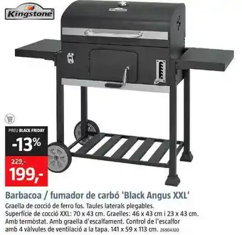 Bauhaus Kingstone Barbacoa Fumador De Carbó 'Black Angus XXL' oferta