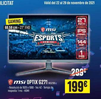 Beep Msi Optix G271 oferta