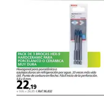 Coferdroza Pack De 3 Brocas Hex 9 Hardceramic Para Porcelánico O Cerámica Muy Dura oferta