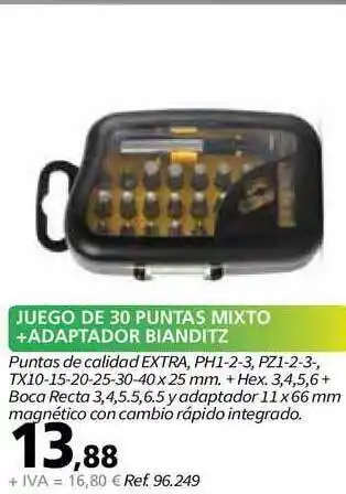 Coferdroza Juego De 30 Puntas Mixto +adaptador Bianditz oferta