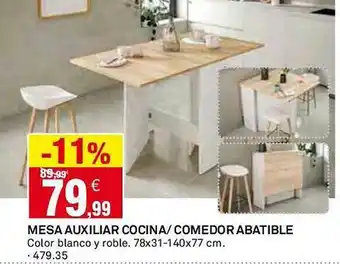 Bricoking Mesa Auxiliar Cocina Comedor Abatible oferta