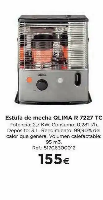 BriCor Estufa De Mecha Qlima R 7227 Tc oferta