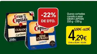 Dialprix GRAN CAPITÁN Queso cortadas curado o semi oferta