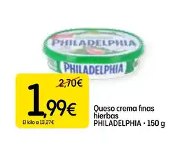 Dialprix PHILADELPHIA Queso crema finas hierbas oferta