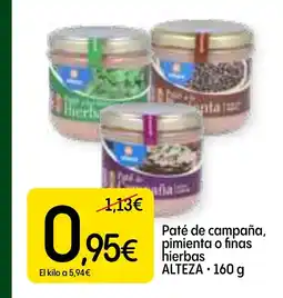 Dialprix ALTEZA Paté de campaña, pimienta o finas hierbas oferta