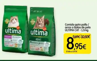 Dialprix ULTIMA CAT Comida gato pollo / arroz o bolas de pelo oferta