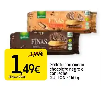 Dialprix GULLON Galleta fina avena chocolate negro o con leche oferta