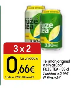 Dialprix FUZE TEA Té limón original o sin azúcar oferta