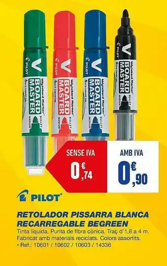 Bureau Vallée Pilot Retolador Pissarra Blanca Recarregable Begreen oferta