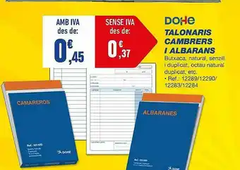 Bureau Vallée Dohe Talonaris Cambrers I Albarans oferta