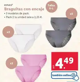 Lidl ESMARA Braguitas con encaje oferta