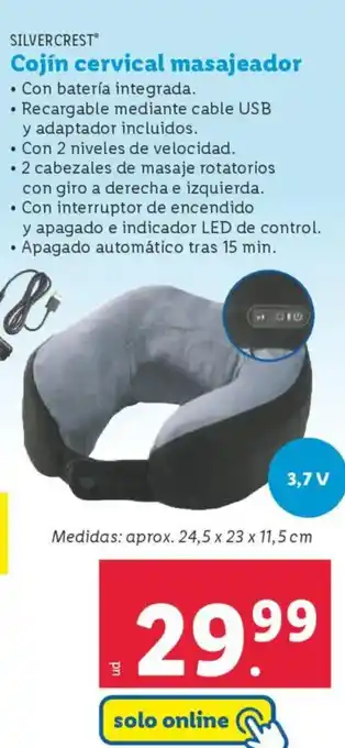 Lidl SILVERCREST Cojín cervical masajeador oferta