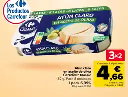 Carrefour Atún claro en aceite de oliva Carrefour Classic oferta