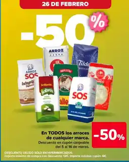 Carrefour En todos los arroces de cualquier marca oferta