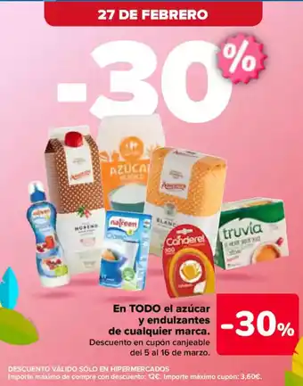 Carrefour En todo el azúcar y endulzantes de cualquier marca oferta