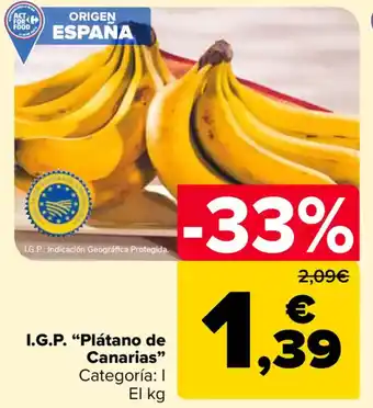 Carrefour I.G.P. "Plátano de Canarias" oferta