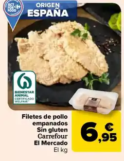 Carrefour Filetes de pollo empanados Sin gluten Carrefour El Mercado oferta