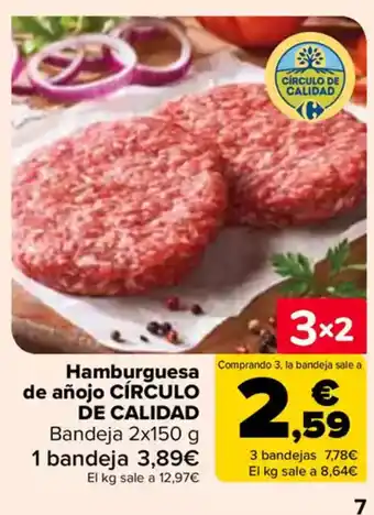 Carrefour CÍRCULO DE CALIDAD Hamburguesa de añojo oferta