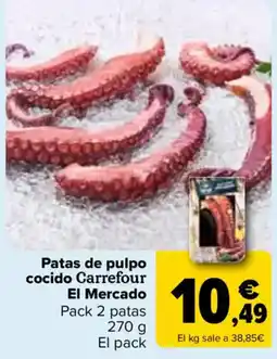 Carrefour Patas de pulpo cocido Carrefour El Mercado oferta