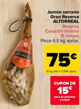 Carrefour ALTORREAL Jamón serrano Gran Reserva oferta