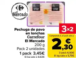 Carrefour Pechuga de pavo en lonchas Carrefour El Mercado oferta