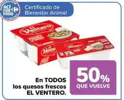 Carrefour EL VENTERO En todos los quesos frescos oferta