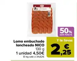 Carrefour NICO Lomo embuchado loncheado oferta