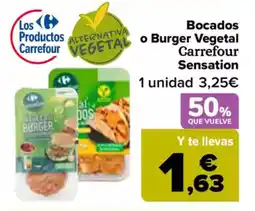 Carrefour Bocados o Burger Vegetal Carrefour Sensation oferta