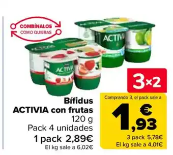 Carrefour ACTIVIA Bífidus con frutas oferta