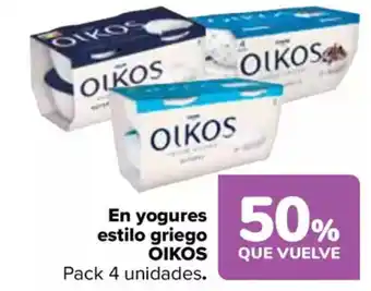 Carrefour OIKOS En yogures estilo griego oferta