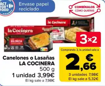 Carrefour LA COCINERA Canelones o Lasañas oferta