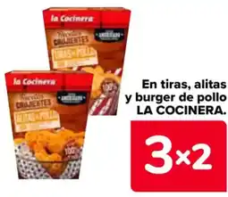 Carrefour LA COCINERA En tiras, alitas y burger de pollo oferta