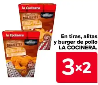 Carrefour LA COCINERA En tiras, alitas y burger de pollo oferta