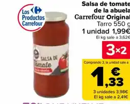 Carrefour Salsa de tomate de la abuela Carrefour Original oferta