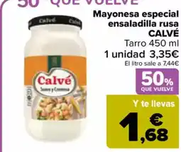 Carrefour CALVÉ Mayonesa especial ensaladilla rusa oferta