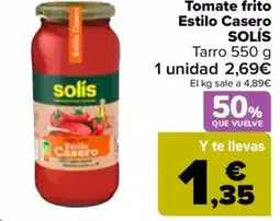 Carrefour SOLÍS Tomate frito Estilo Casero oferta