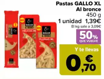 Carrefour GALLO Pasta XL Al bronce oferta