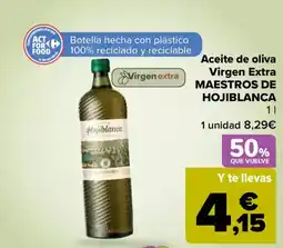 Carrefour MAESTROS DE HOJIBLANCA Aceite de oliva Virgen Extra oferta